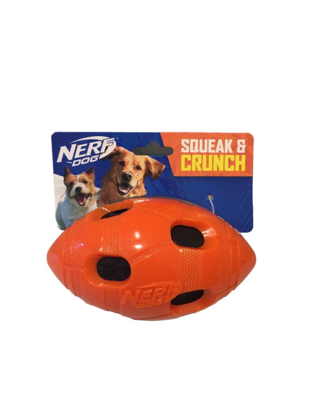 NERF Squeak & Crunch Orange Blue 6" Football